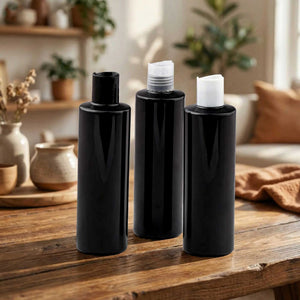 crna pet boca 250 ml sa disk top zatvaračem kozmetička ambalaža