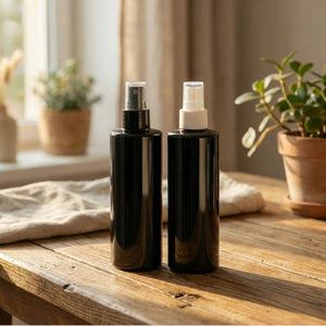 crna pet boca 250 ml sa raspršivačem kozmetička ambalaža