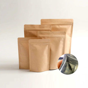 braon kraft doypack kesa sa zip zatvaračem aluminijumski sloj Bazika