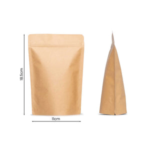 braon kraft doypack kesa 11x18.5+3 cm sa zip zatvaračem alu sloj