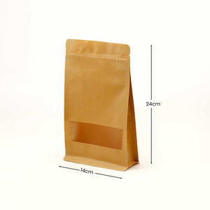 kraft kesa 14x24+6 cm sa stabilnim dnom i prozorom