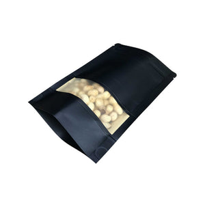 crna kraft doypack kesa sa prozorom i zip zatvaračem