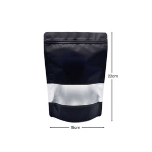 crna doypack kesica 15x22+4 cm za pakovanje sa prozorom
