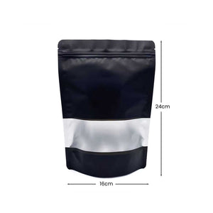 crna kesa 16x24+4 cm zip zatvarač transparentni deo