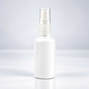 Bela PET bočica 50 ml sa transparentnim sprej raspršivačem, grlo 18 mm - 413400 - 424120 | Bazika