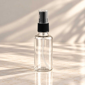 Transparentna PET bočica 50 ml sa crnom gel-serum pumpicom, grlo 18 mm - 413400 - 425110 | Bazika