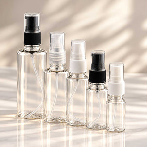 Transparentna PET bočice sa gel-serum pumpicom 10, 20, 30, 50 i 100 ml, grlo 18 mm - 413100, 413200, 413300, 413400, 413500 - 425100, 425110, 425120 | Bazika