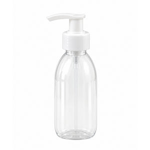 Transparentna PET boca za sirup sa belom pumpicom dozatorom A 28/410, beli prsten - 448500 | Bazika