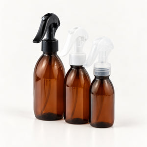 Braon PET boce za sirup 100, 150 i 250 ml sa trigger sprej raspršivačima - 442300, 443100, 443200, 448450, 448455, 448460 | Bazika