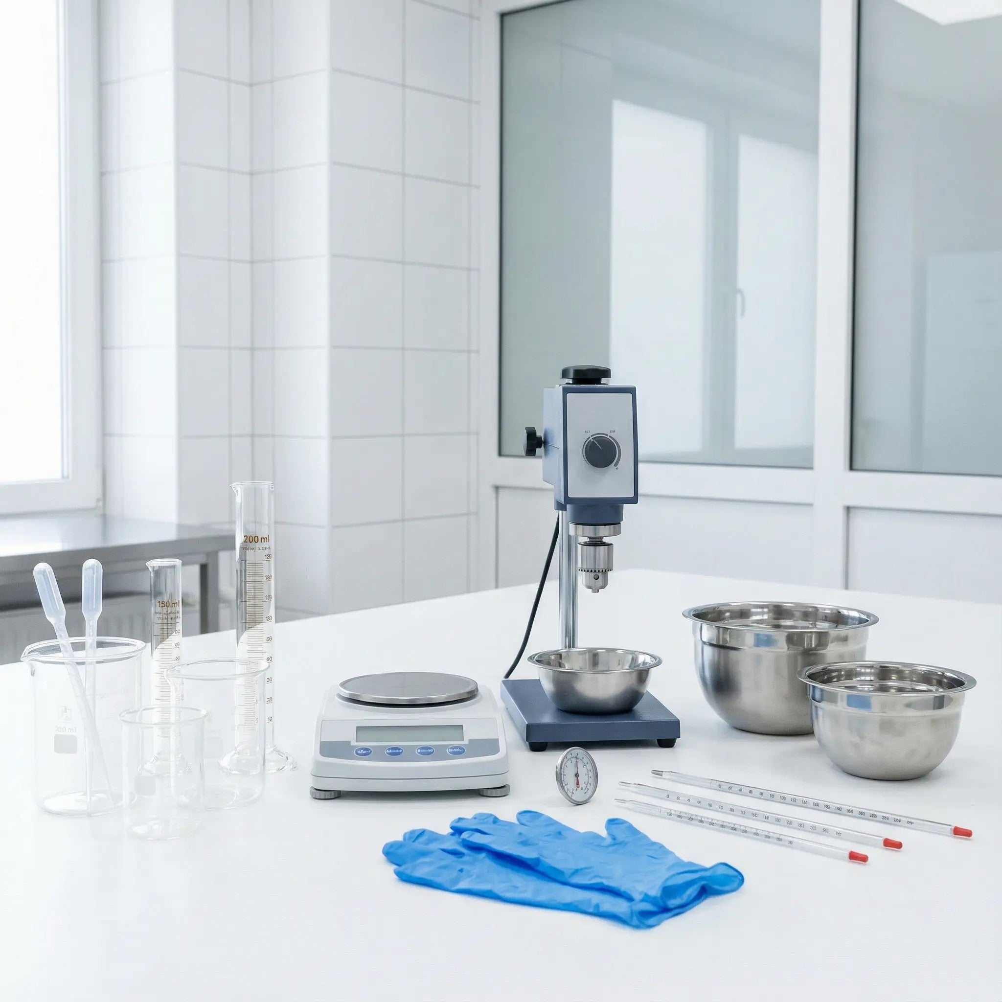 Profesionalna oprema za pravljenje kozmetike – mešači, posude, laboratorijski pribor i alati za formulaciju