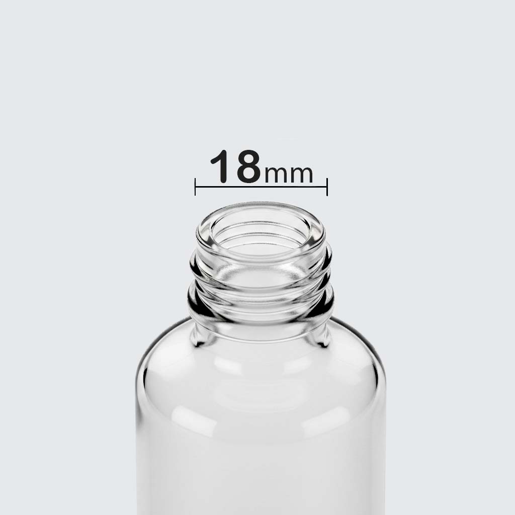 Zatvarači za kozmetičke staklene bočice sa grlom fi 18 mm, različiti tipovi zatvaranja za kozmetičku ambalažu