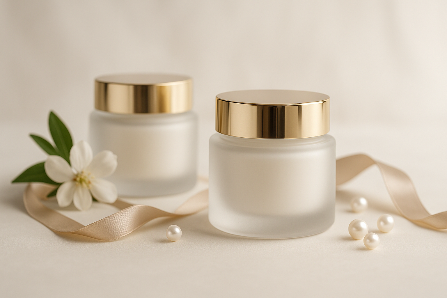 Fotografija kozmetičkih bočica od stakla, aluminijuma i plastike — elegantna, moderna ambalaža za kreme i serume