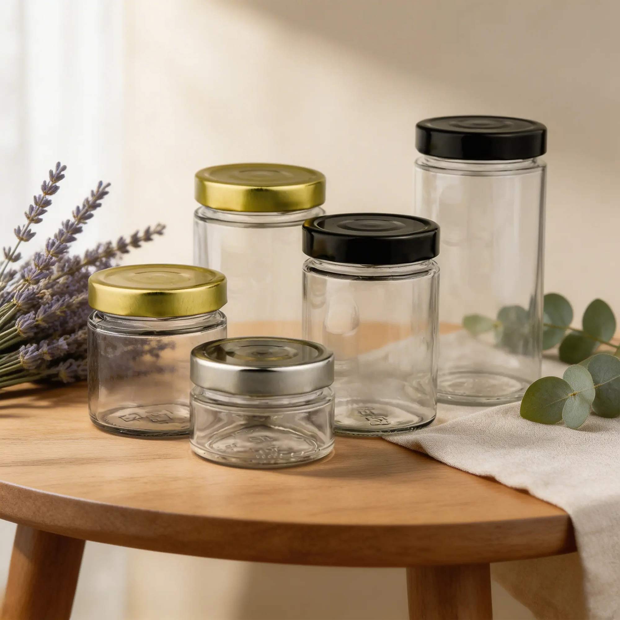 Tegla staklena Helena, sa dubokim Klik-klak poklopcem - 143112/52