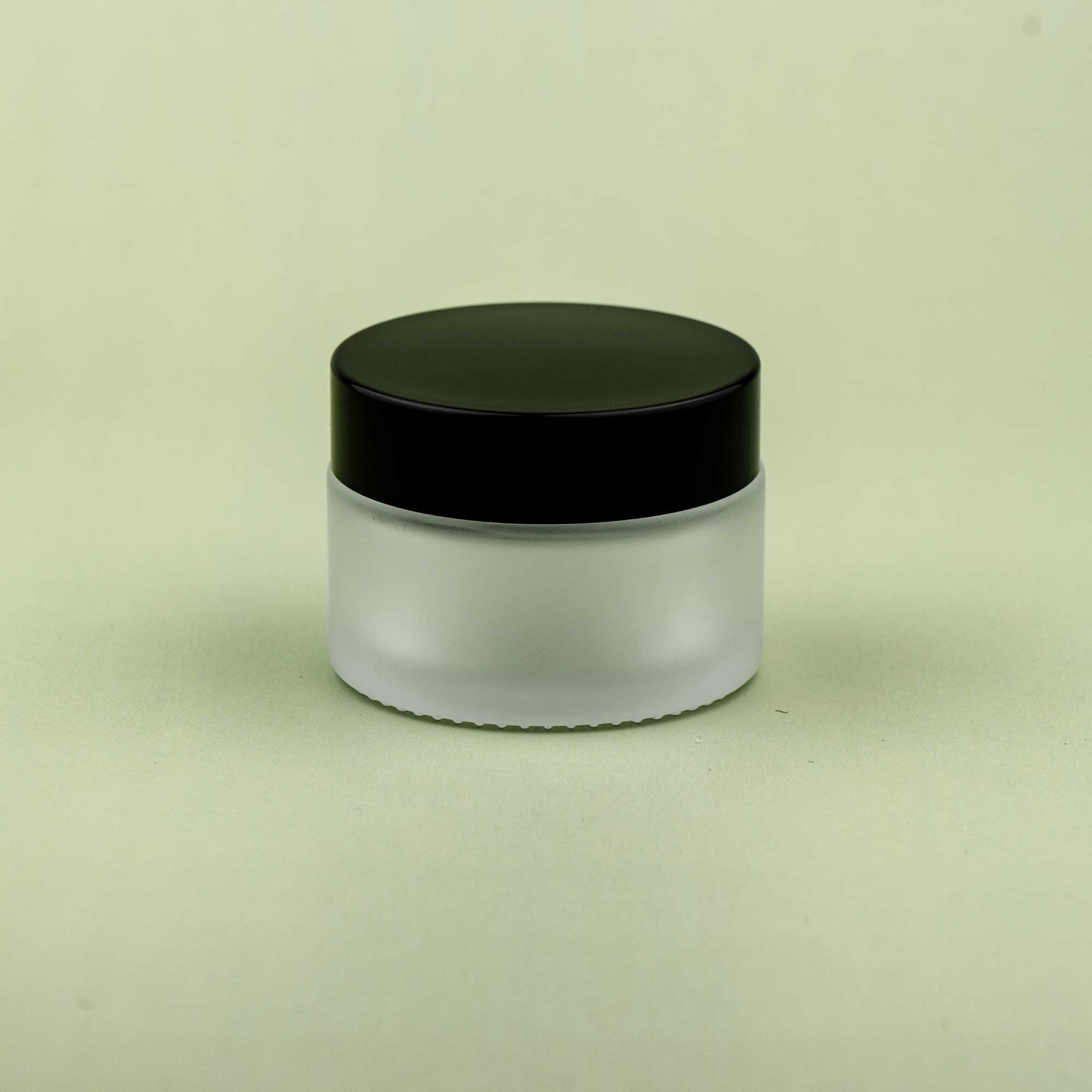 TALIA 30ml mat bela staklena kozmetička teglica & crni poklopac - 401100/401830
