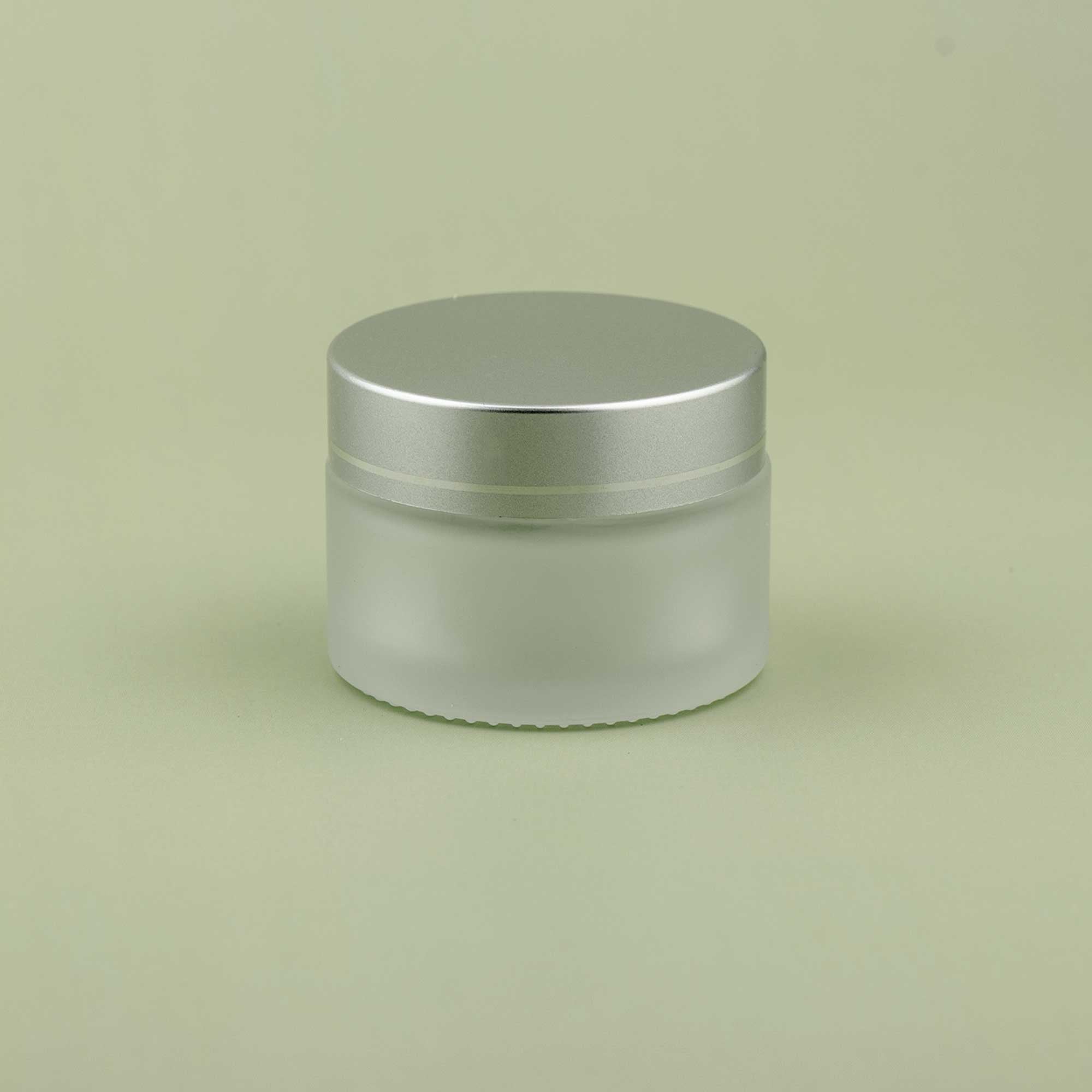 TALIA 30ml mat bela staklena kozmetička teglica & srebrni mat poklopac - 401100/401830