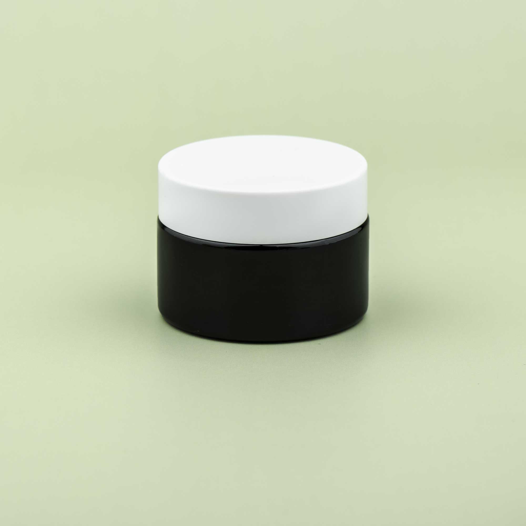 TALIA 30ml crna staklena kozmetička teglica & beli poklopac - 401120/401830
