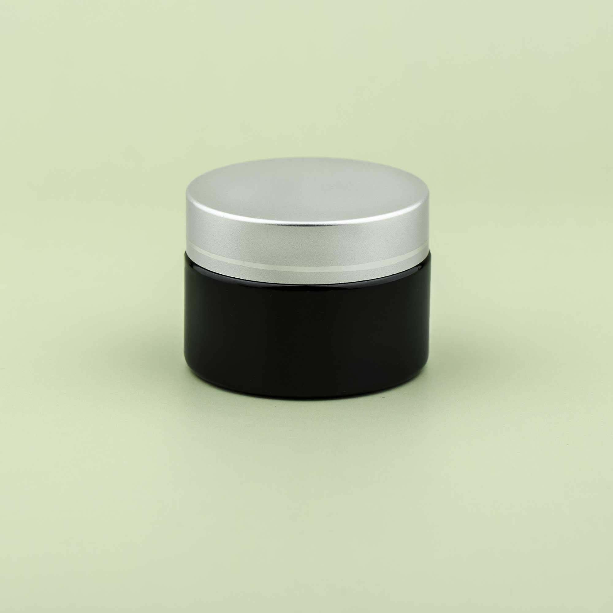 TALIA 30ml crna staklena kozmetička teglica & mat srebrni poklopac - 401120/401830