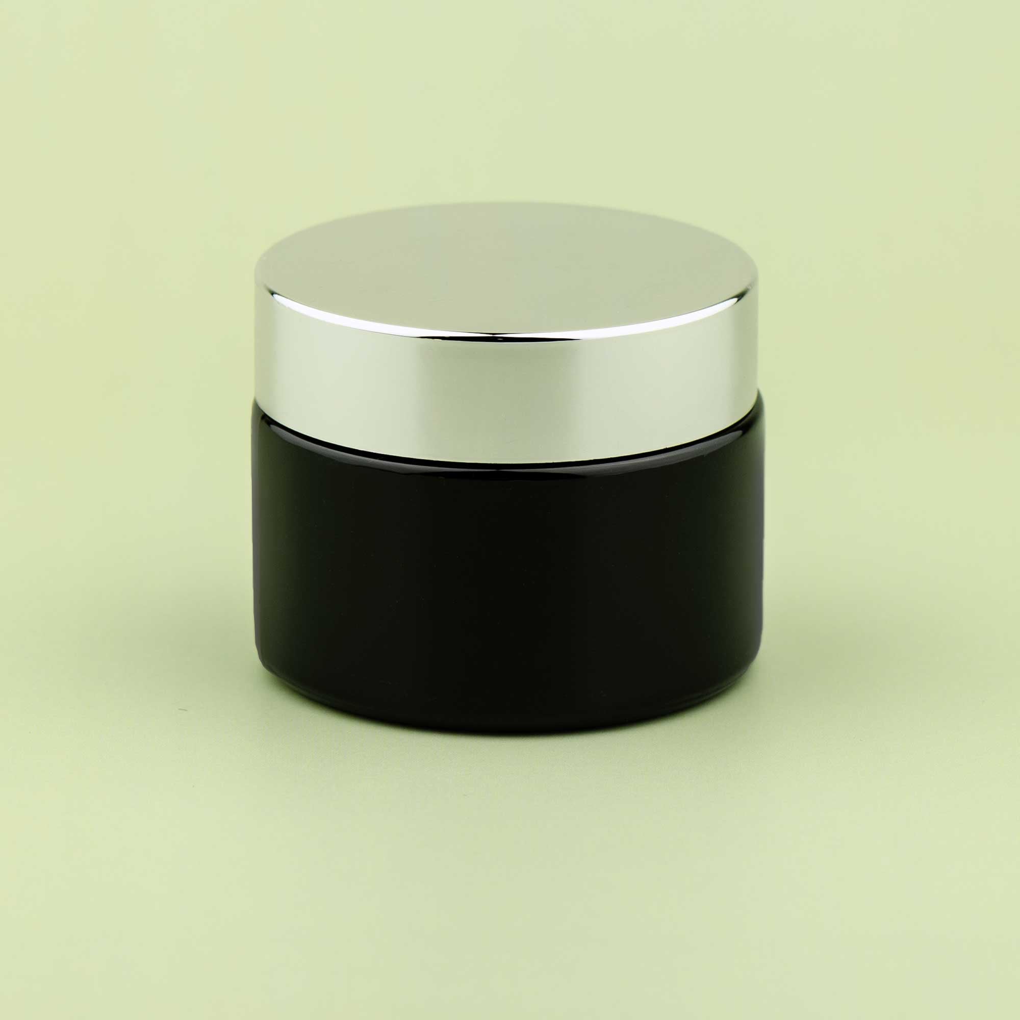 TALIA 50ml crna staklena kozmetička teglica & srebrni poklopac - 401320/401850