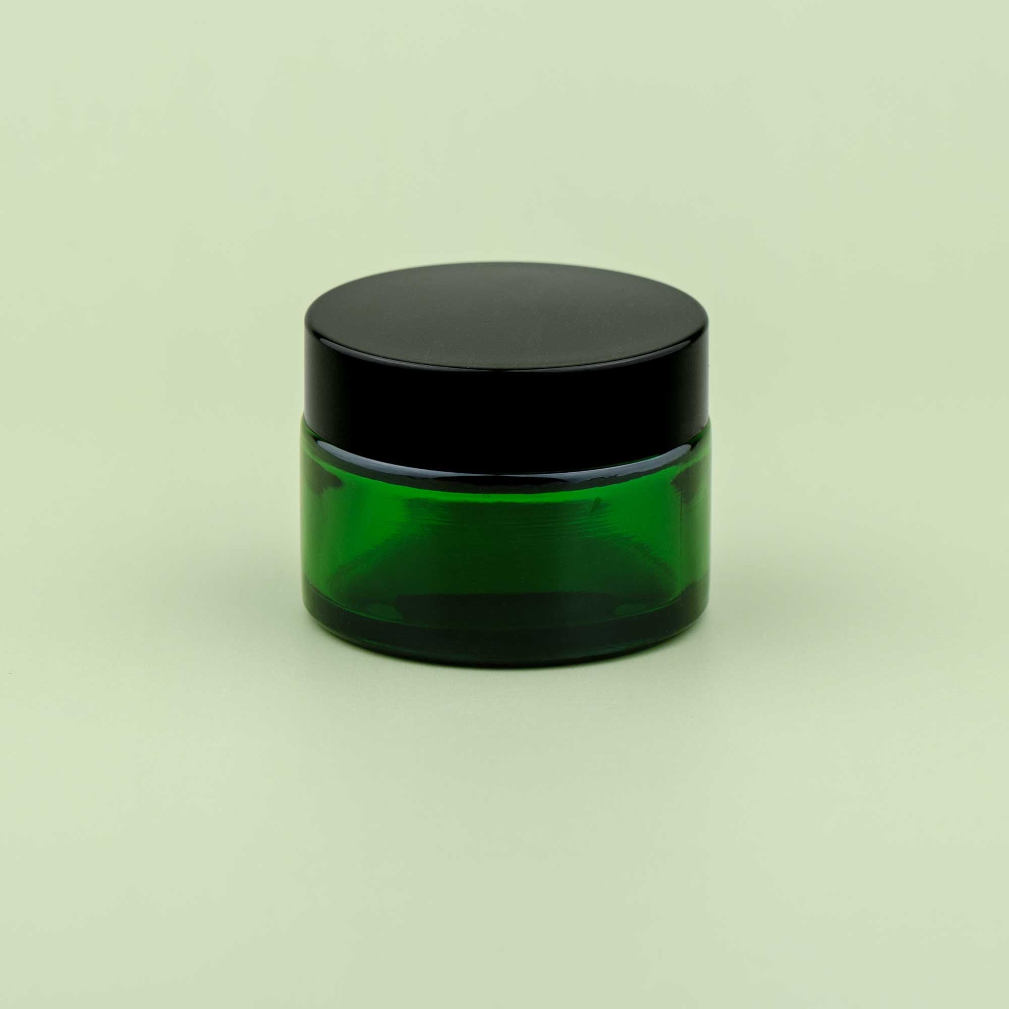 TALIA 30ml zelena staklena kozmetička teglica & crni poklopac - 401130/401830