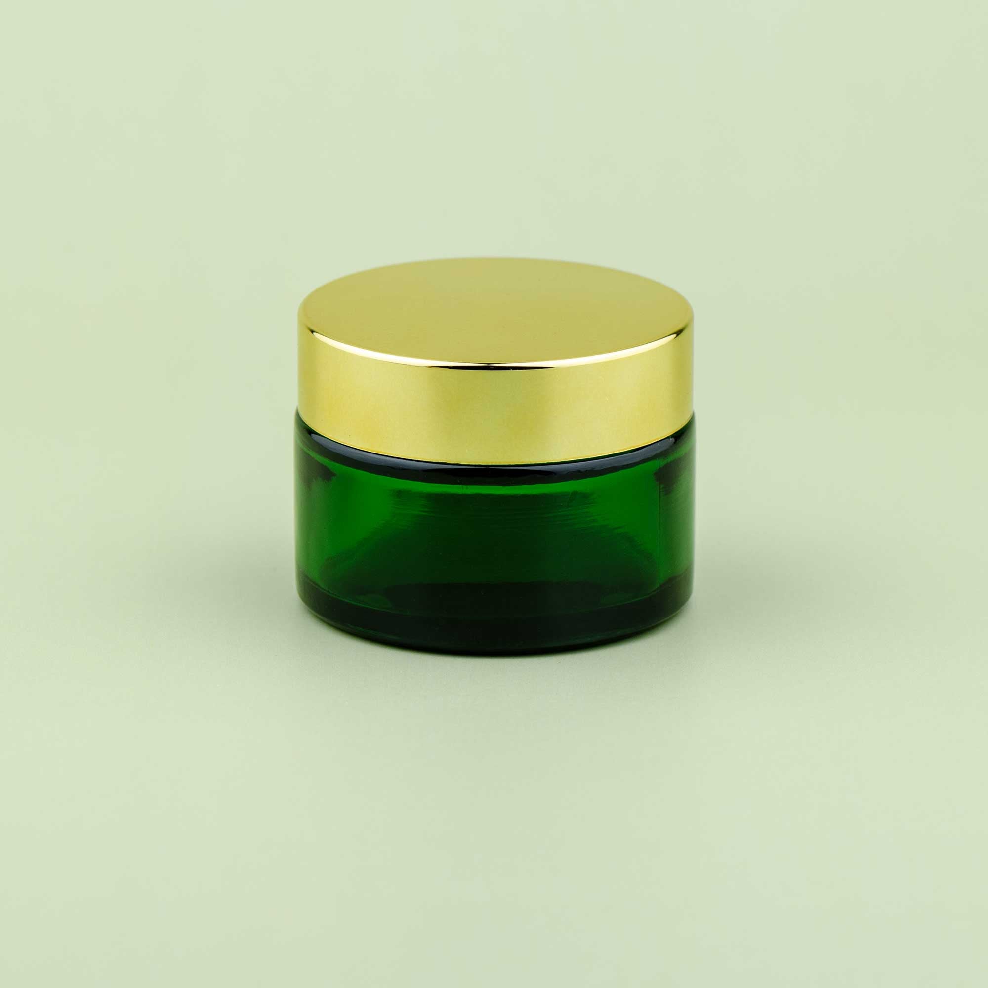 TALIA 30ml zelena staklena kozmetička teglica & zlatni poklopac - 401130/401830