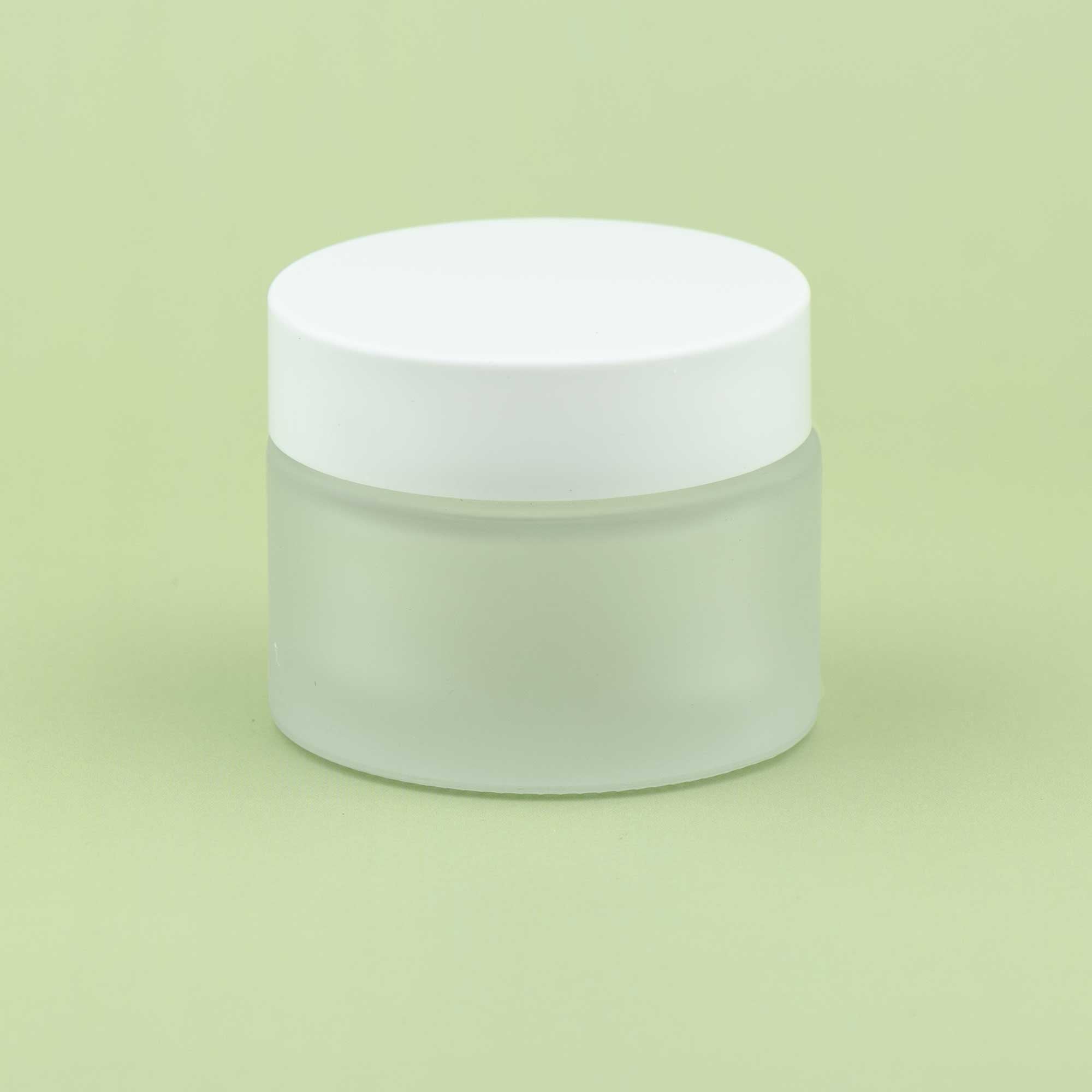 TALIA 50ml mat bela staklena kozmetička teglica & beli poklopac - 401300/401850