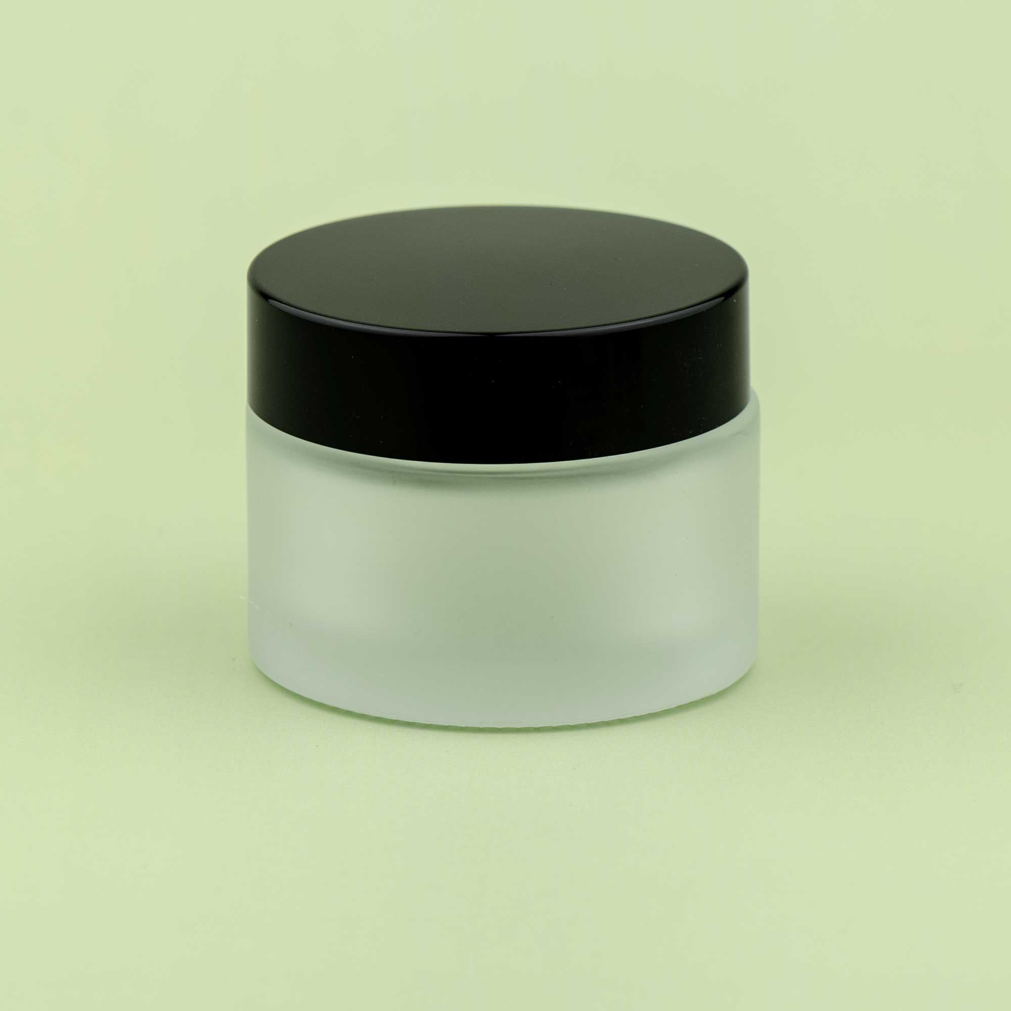 TALIA 50ml mat bela staklena kozmetička teglica & crni poklopac - 401300/401850