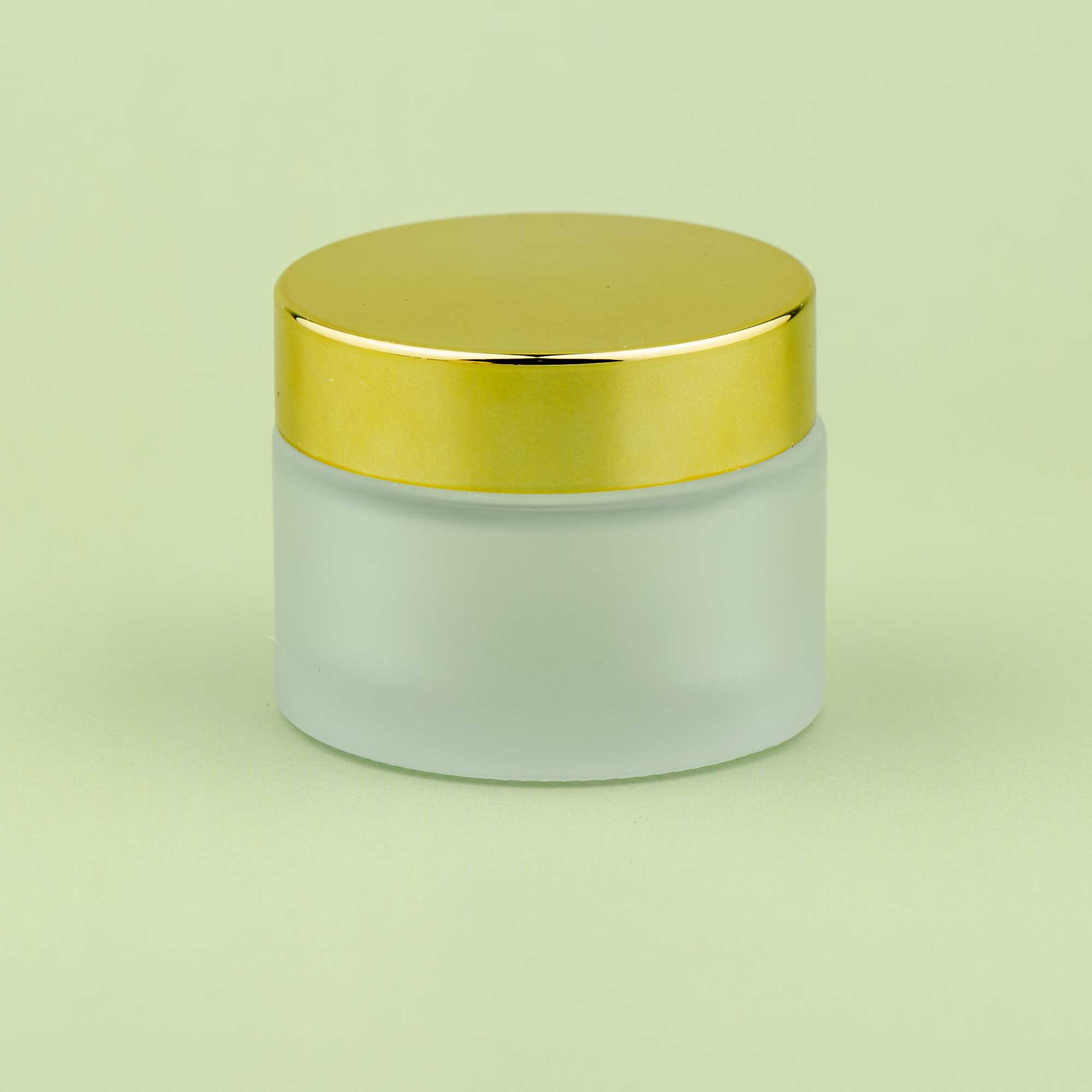 TALIA 50ml mat bela staklena kozmetička teglica & zlatni poklopac - 401300/401850