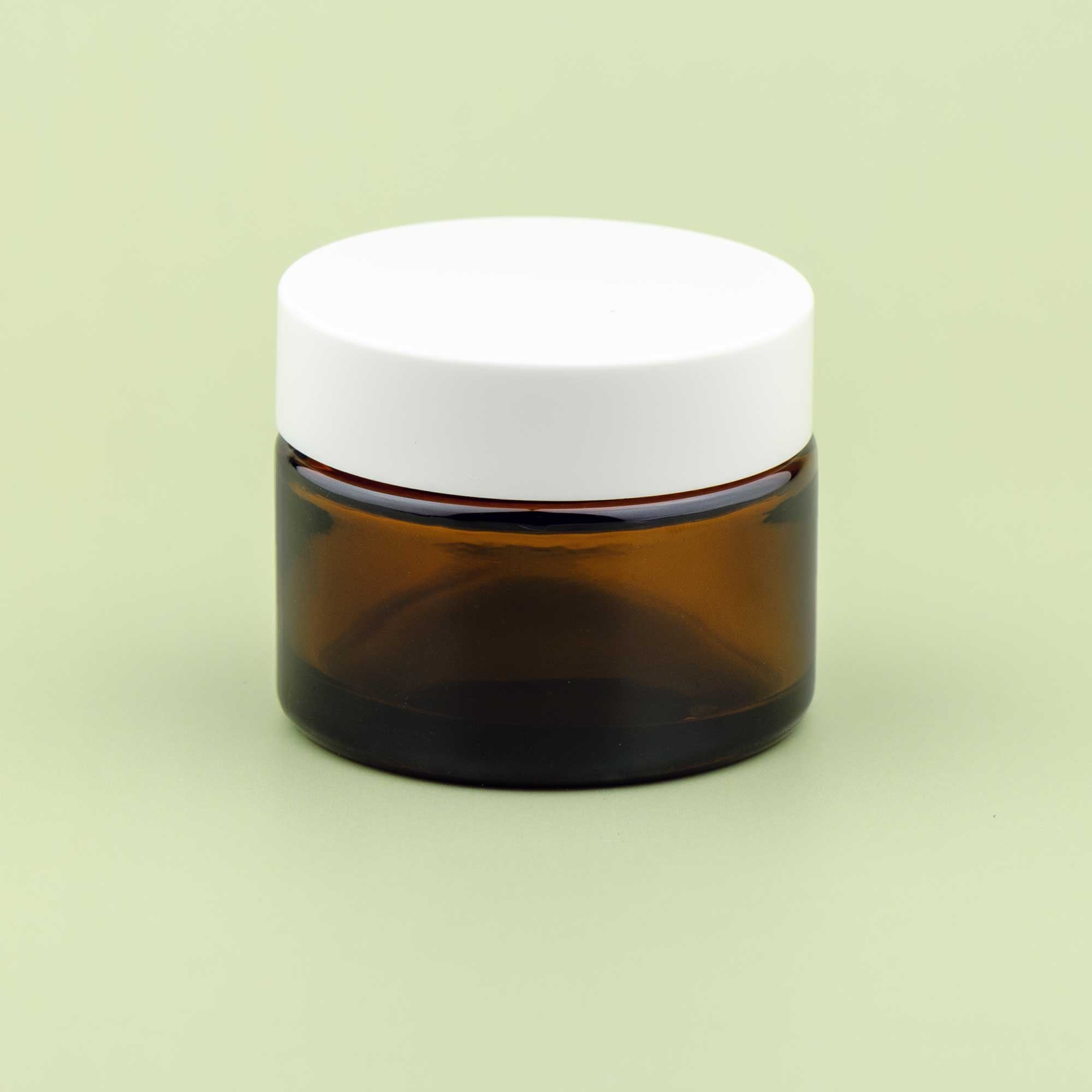 TALIA 50ml braon staklena kozmetička teglica & beli poklopac - 401310/401850