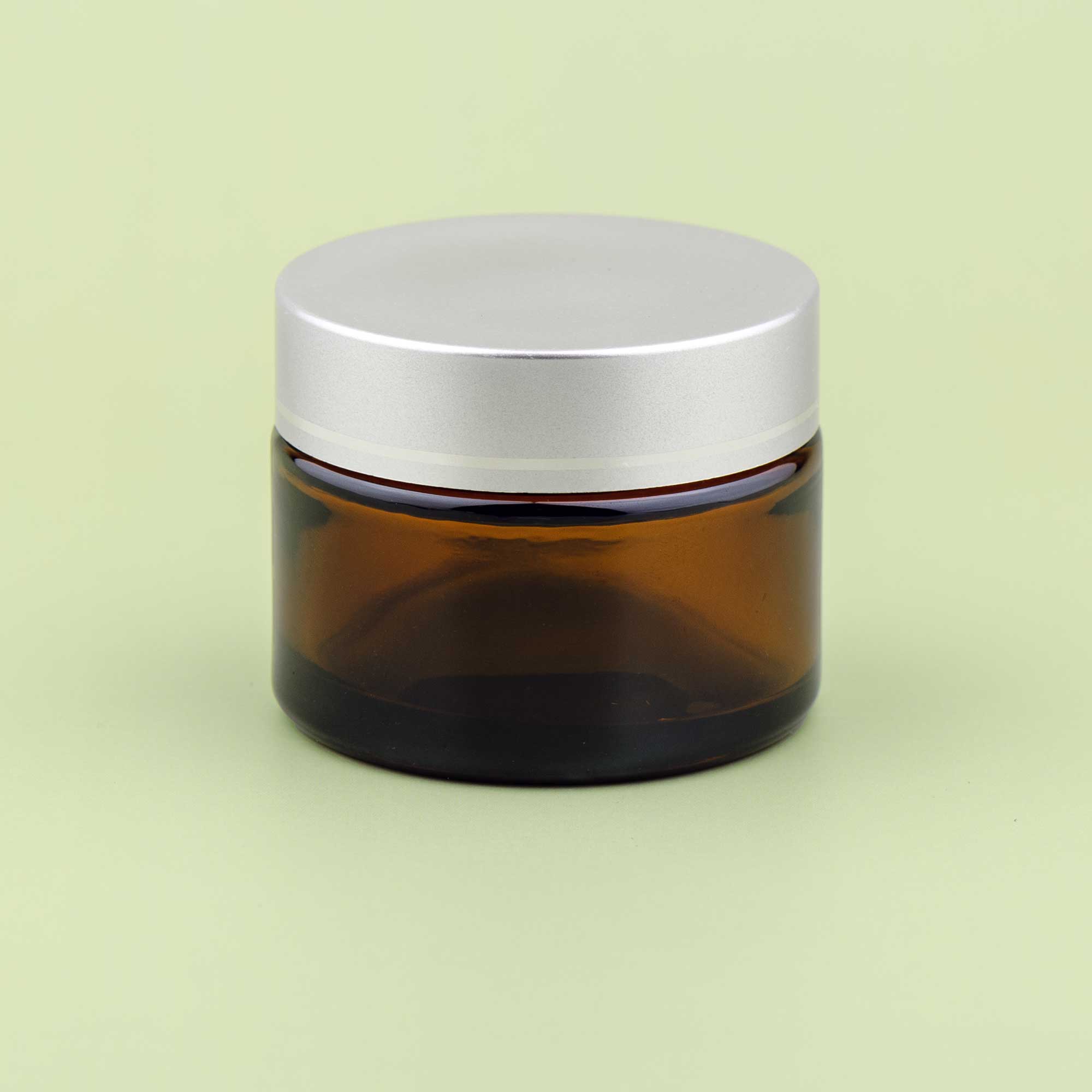 TALIA 50ml braon staklena kozmetička teglica & mat srebrni poklopac - 401310/401850