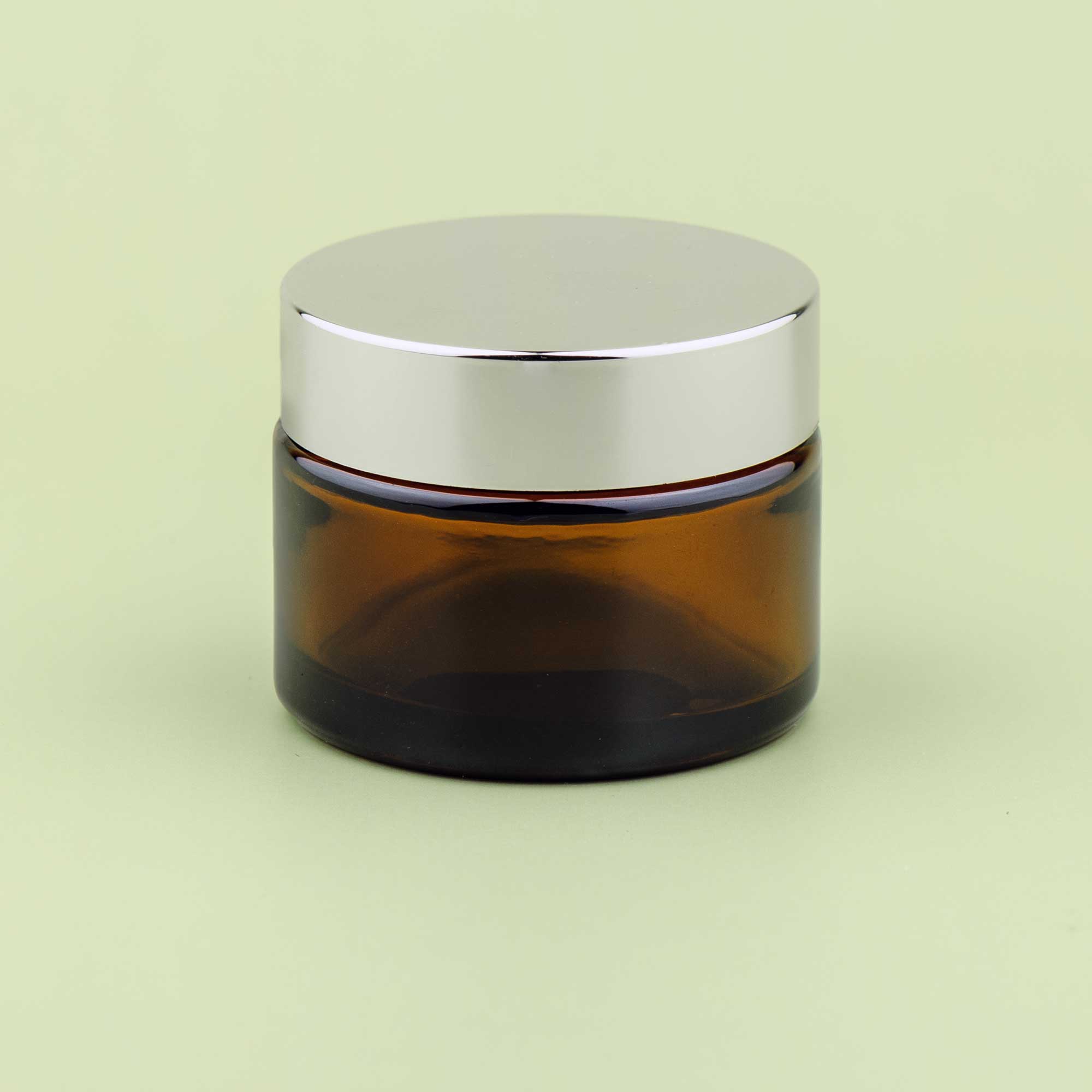 TALIA 50ml braon staklena kozmetička teglica & srebrni poklopac - 401310/401850