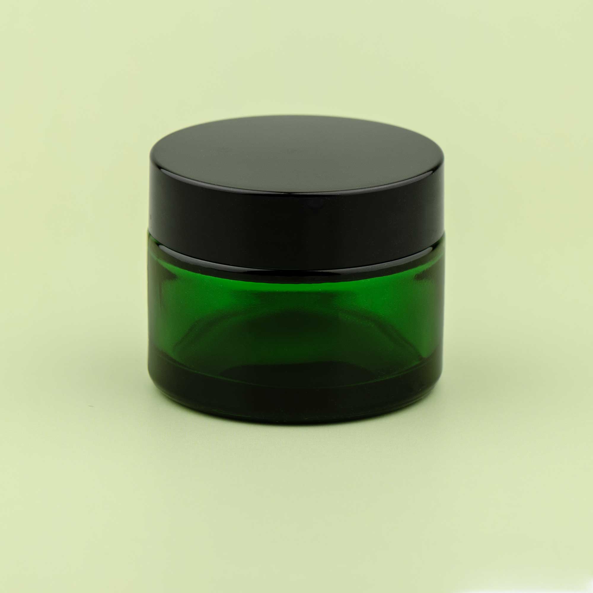 TALIA 50ml zelena staklena kozmetička teglica & crni poklopac - 401330/401850