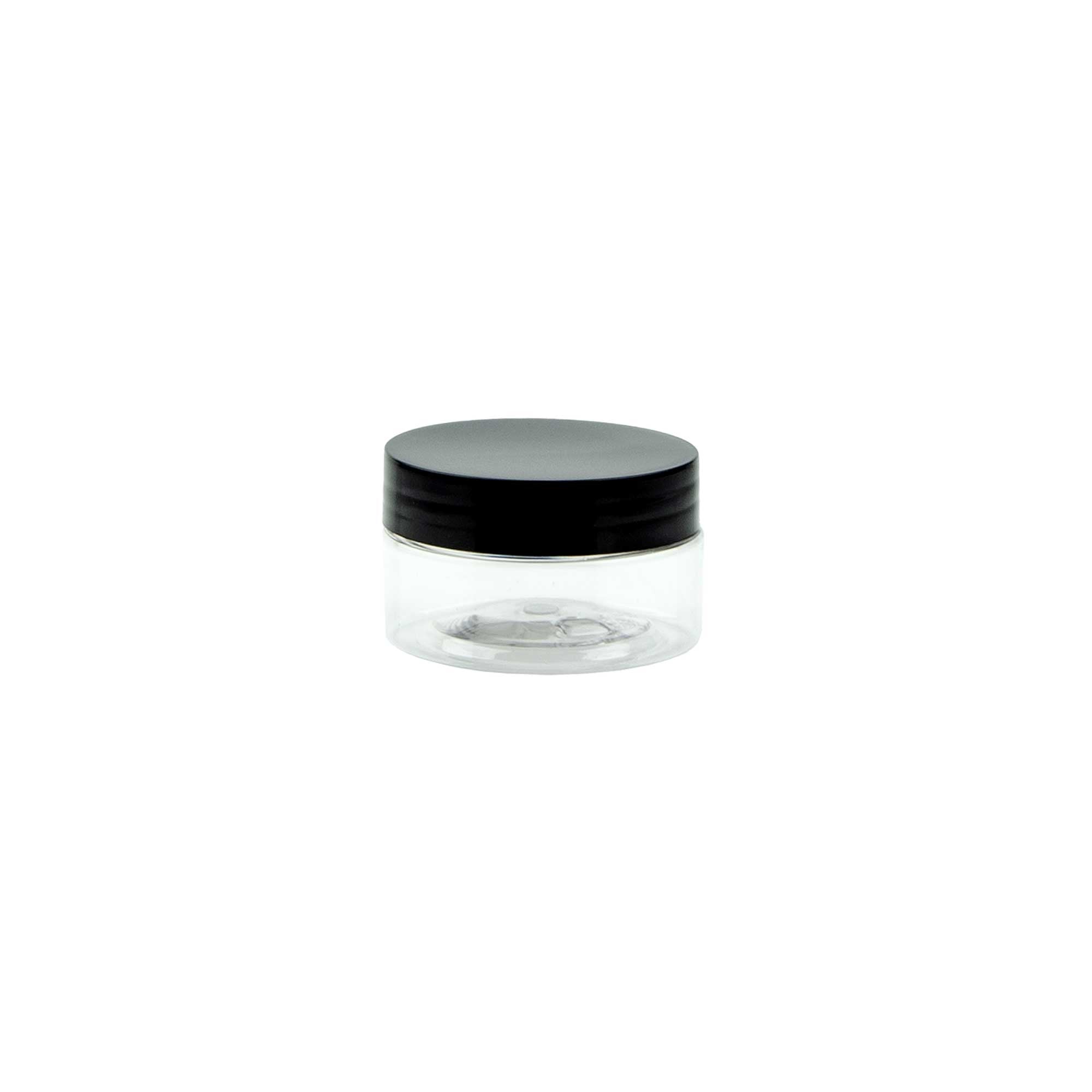 KLIO transparentna 50ml PET kozmetička kutija & crni poklopac - 402400/402920