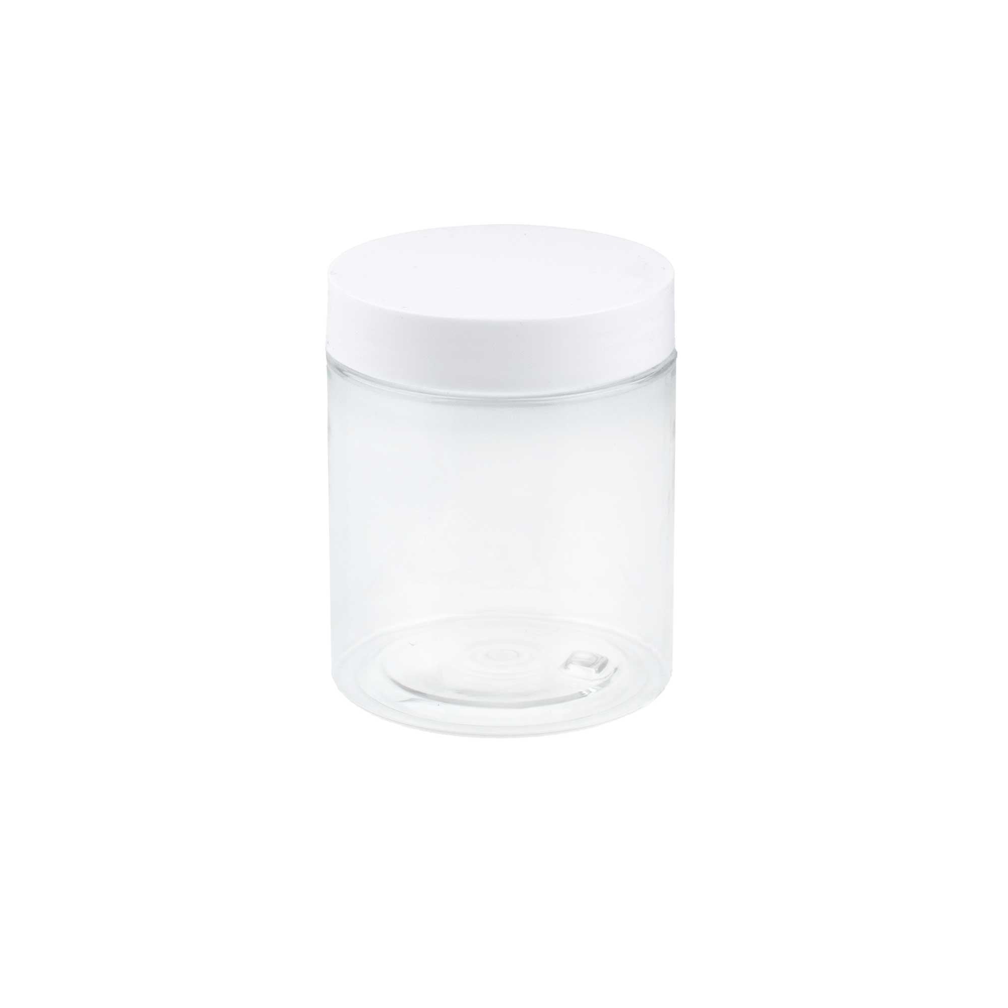KLIO transparentna 250ml PET kozmetička kutija & beli poklopac - 402600/402940