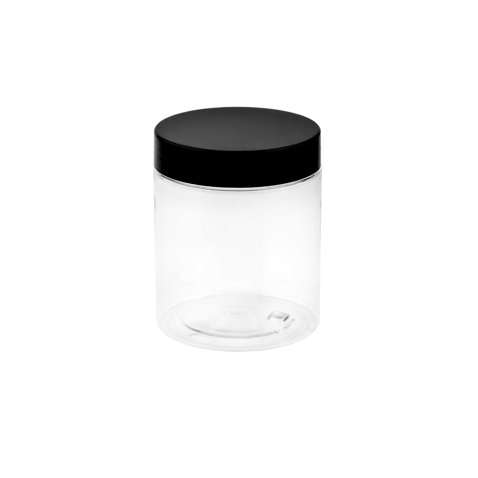 KLIO transparentna 250ml PET kozmetička kutija & crni poklopac - 402600/402940