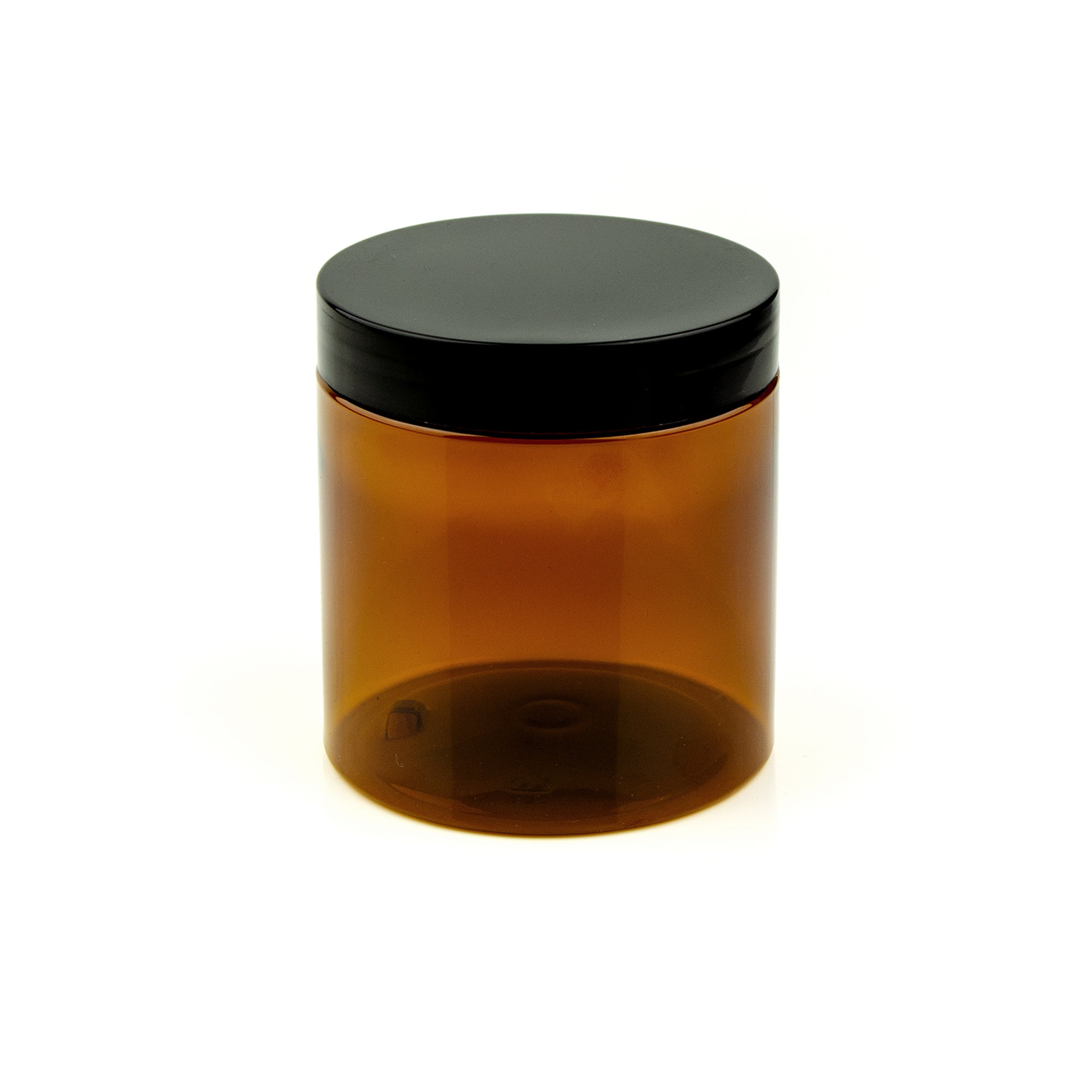 KLIO braon PET kozmetička teglica 500 ml – pogled spreda