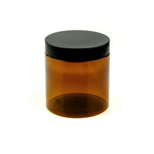 KLIO braon PET kozmetička teglica 500 ml – pogled spreda