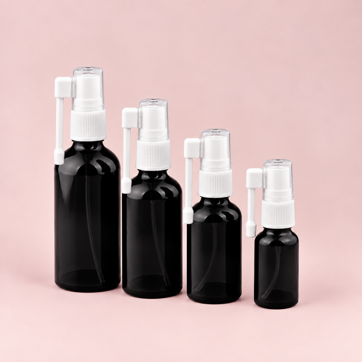 Staklena bočica 10-100ml, crna, sa oralnim sprej raspršivačem - 411130/830 - 424820