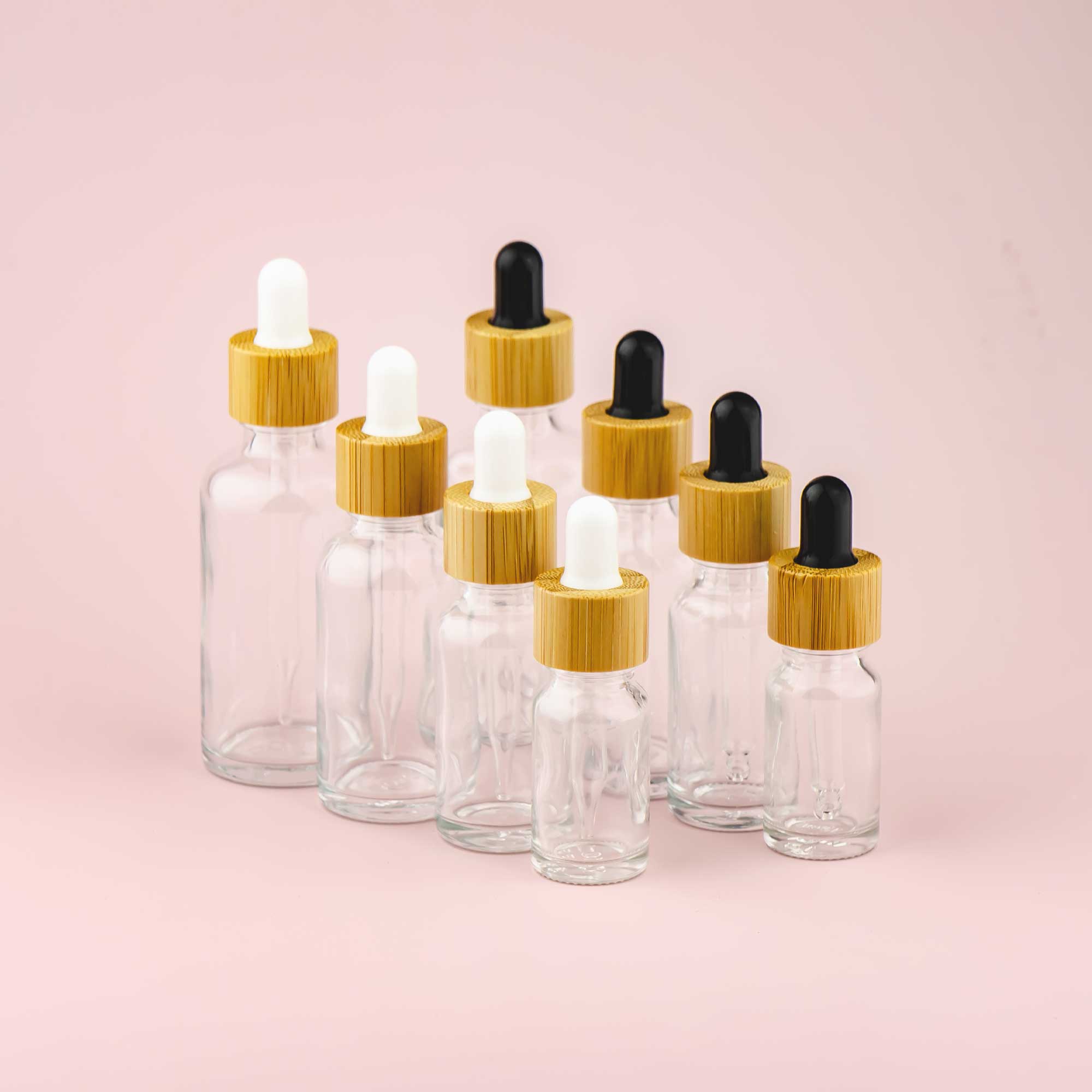 Staklena bočica 10-100ml, transparentna, sa bambus pipetom - 411100/800 - 423100/250/400