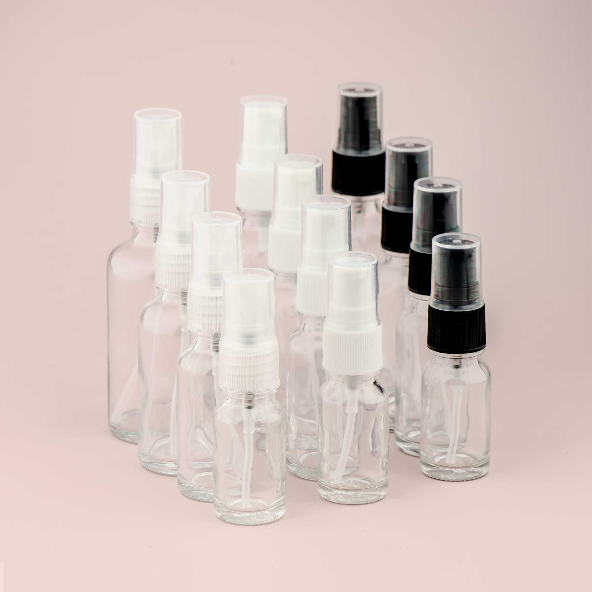 Staklena bočica 10-100ml, transparentna, sa gel-serum pumpicom - 411100/800-425100/110/120