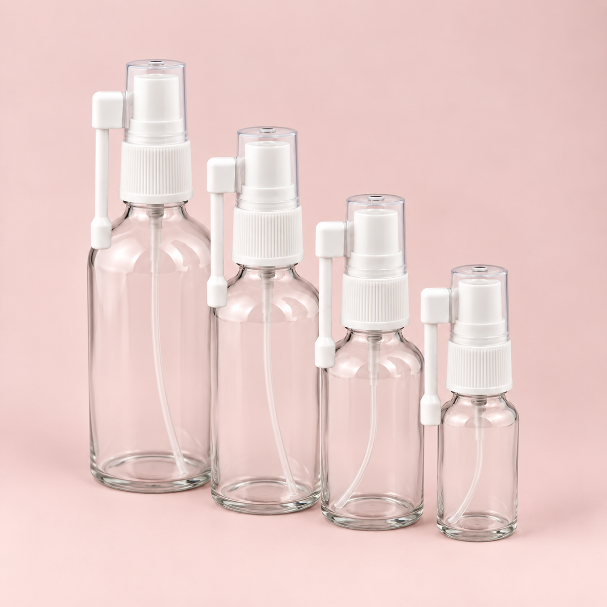 Staklena bočica 10-100ml, transparentna, sa oralnim sprej raspršivačem - 411100/800 - 424820