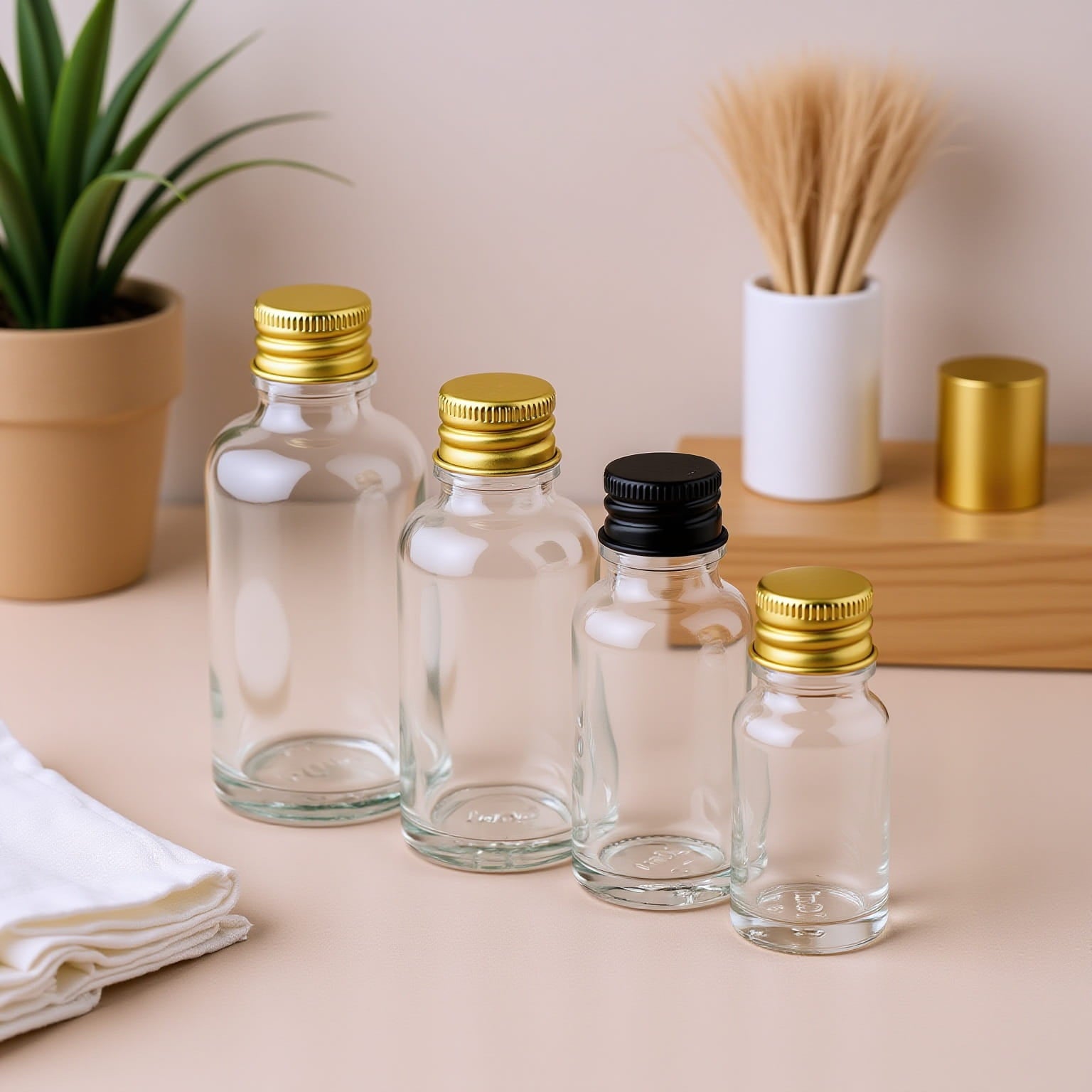 Staklena bočica 10-100ml, transparentna, sa aluminijumskim zatvaračem - 411100/800 - 421500