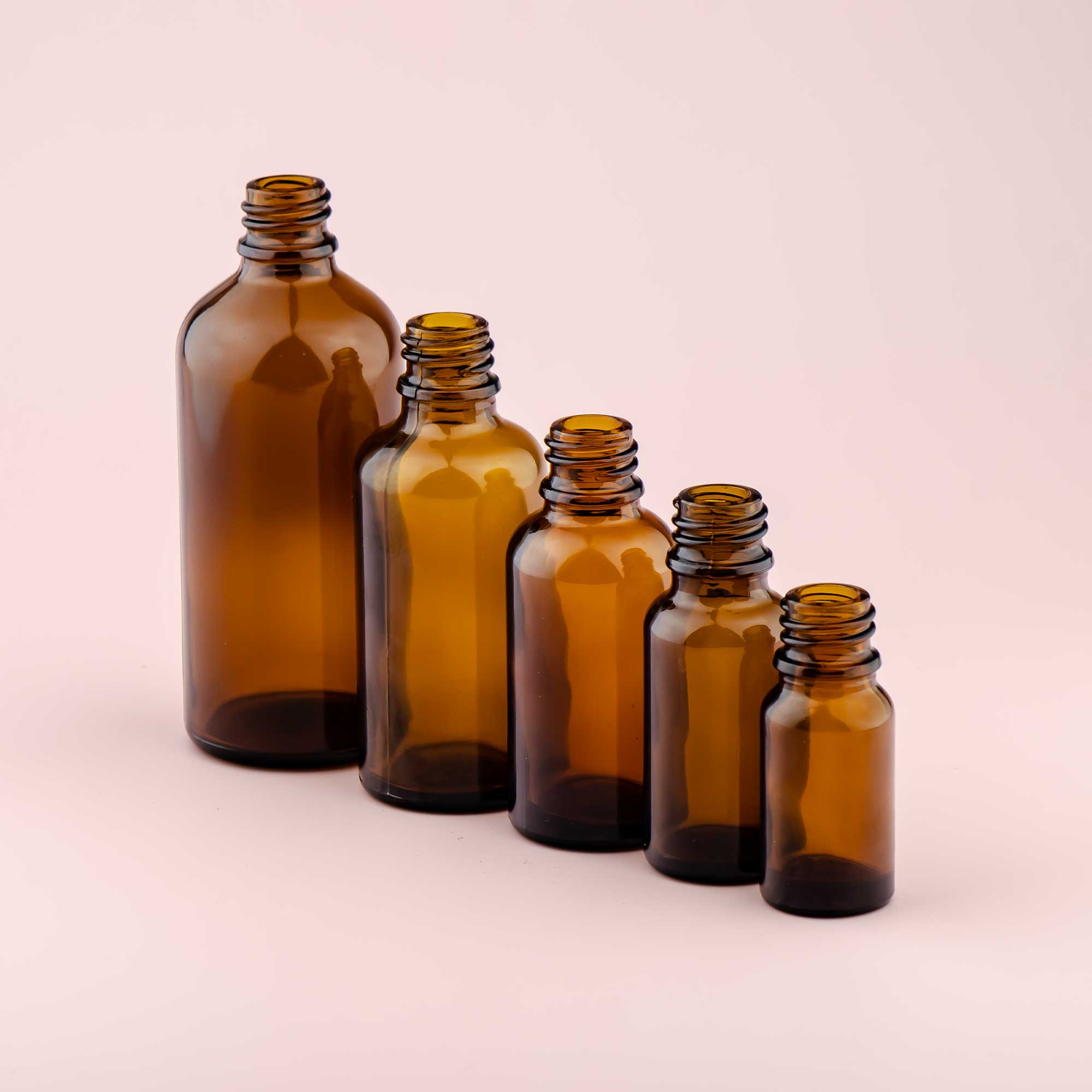 Staklena bočica 10-100ml, braon, grlo 18mm - 411110-810