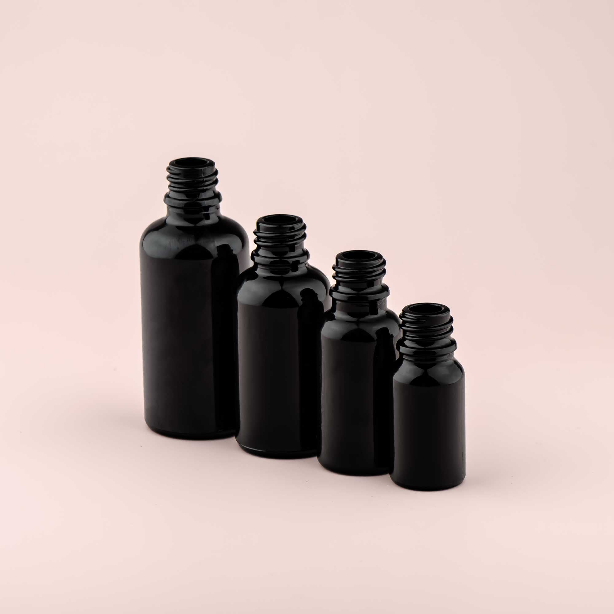 Staklena bočica 10-100ml, crna, grlo 18mm - 411130-830