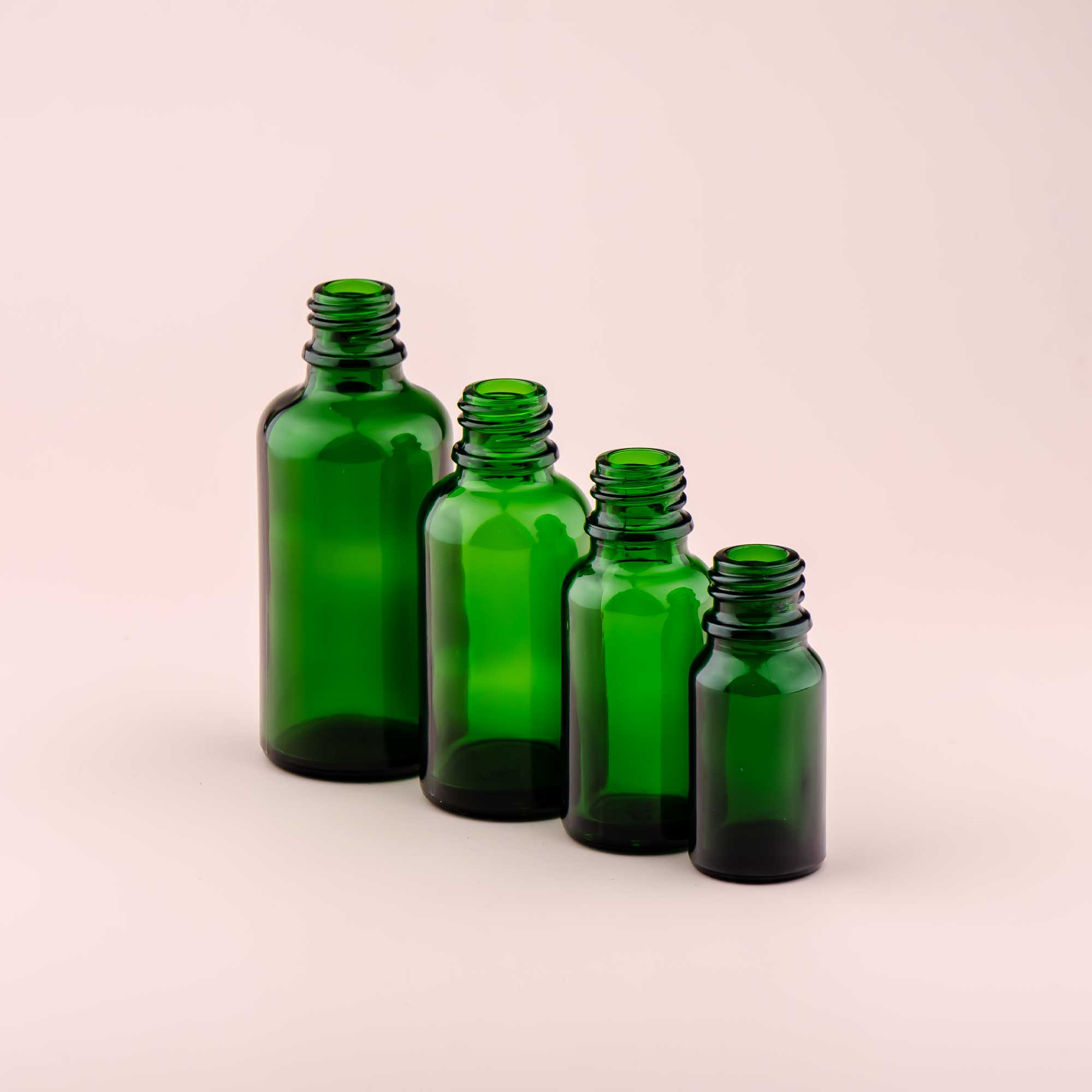 Staklena bočica 10-100ml, zelena, grlo 18mm - 411140-840