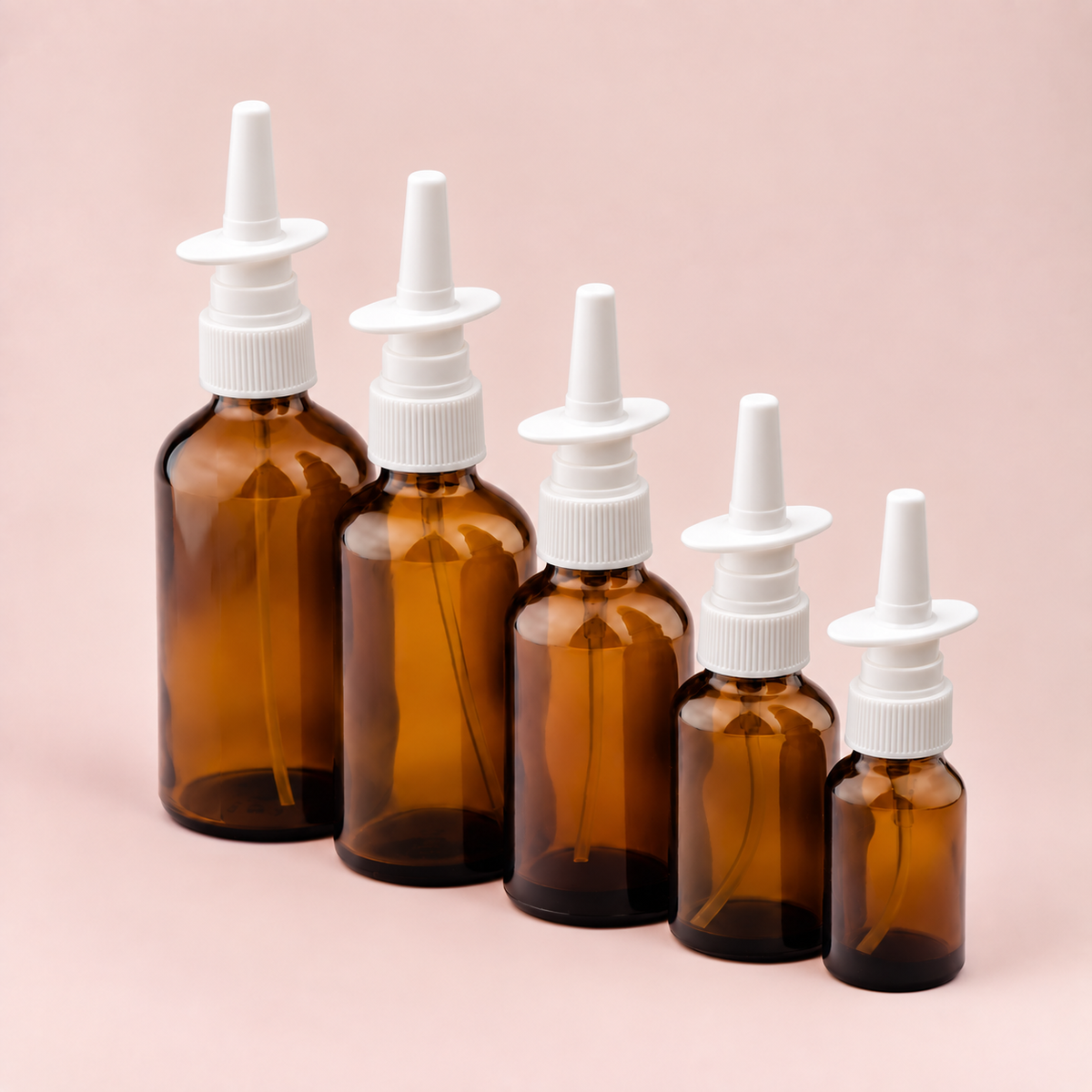 Staklena bočica 10-100ml, braon, sa nazalnim sprej raspršivačem - 411110/810 - 424800