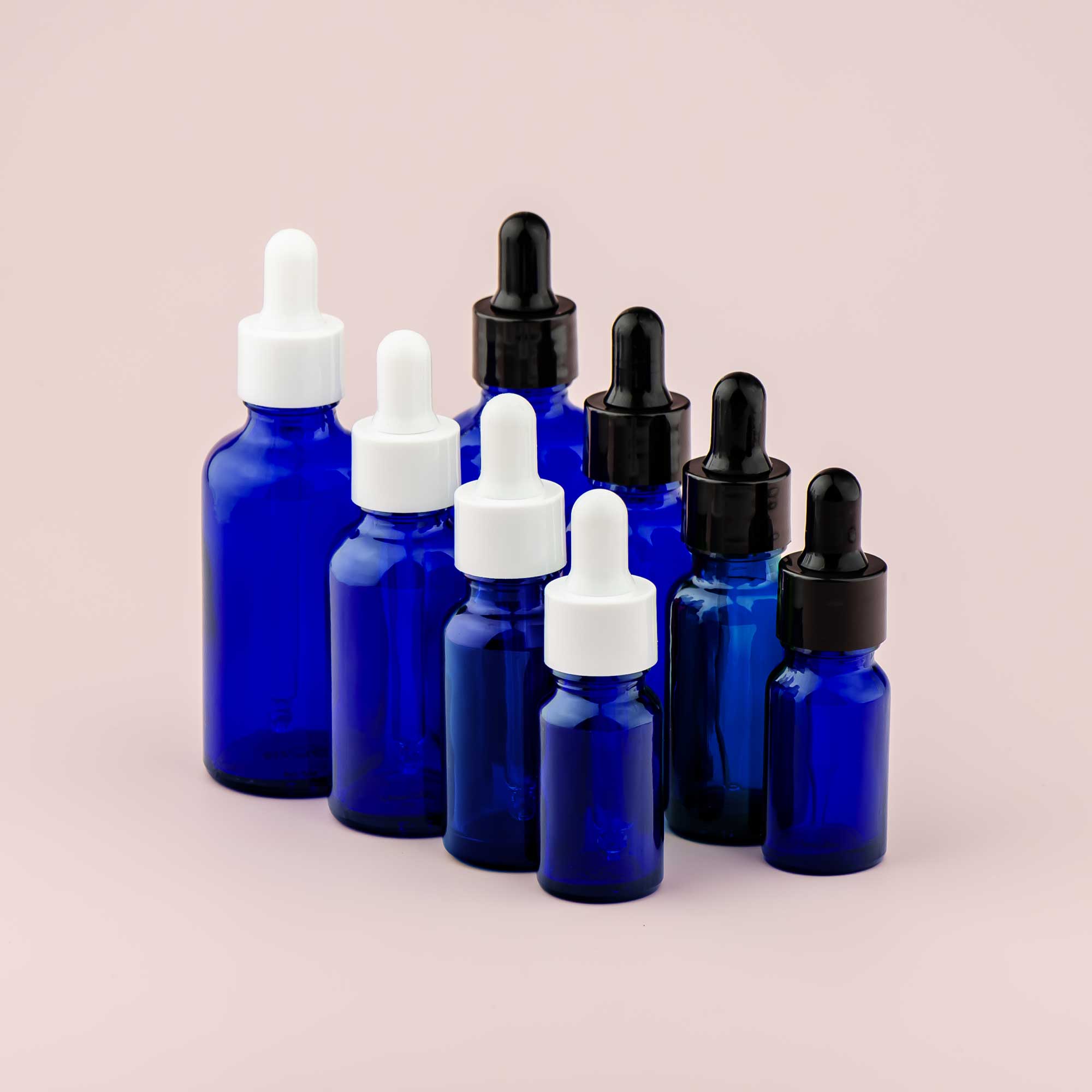Staklena bočica 10-100ml, plava, sa pipetom - 411120/820 - 423600/610