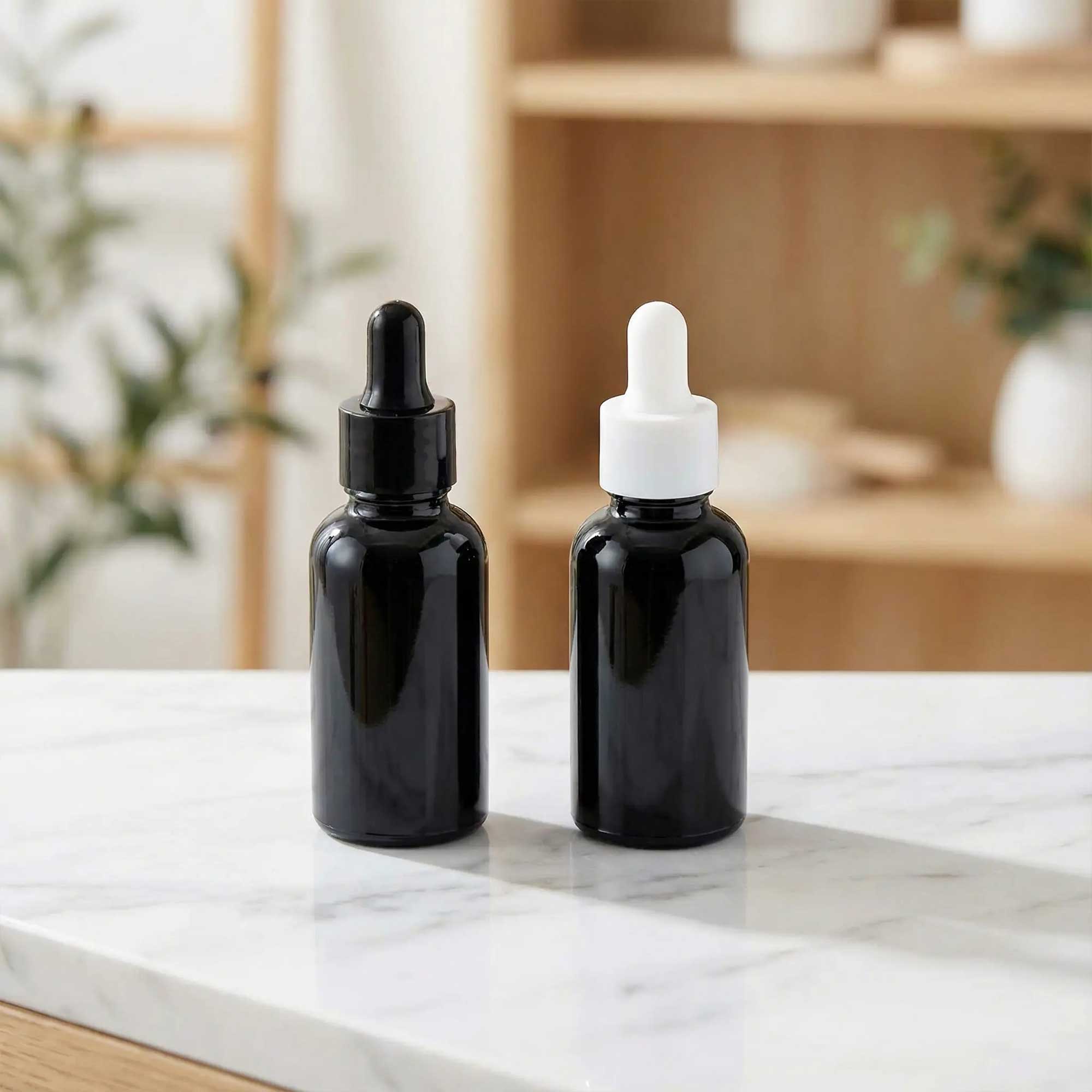 Staklena bočica 10-100ml, crna, sa pipetom - 411130/830 - 423600/610