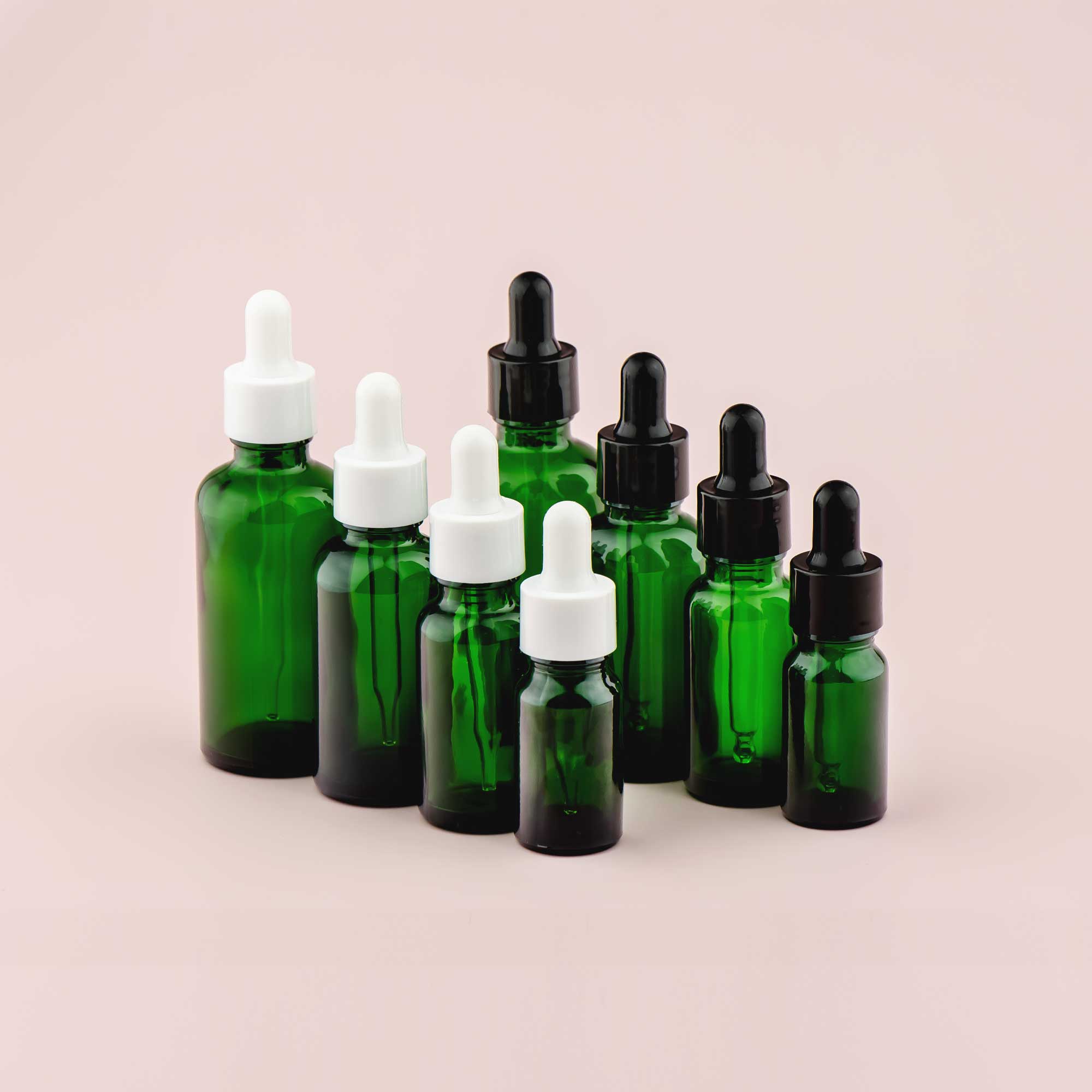 Staklena bočica 10-100ml, zelena, sa pipetom - 411140/840 - 423600/610