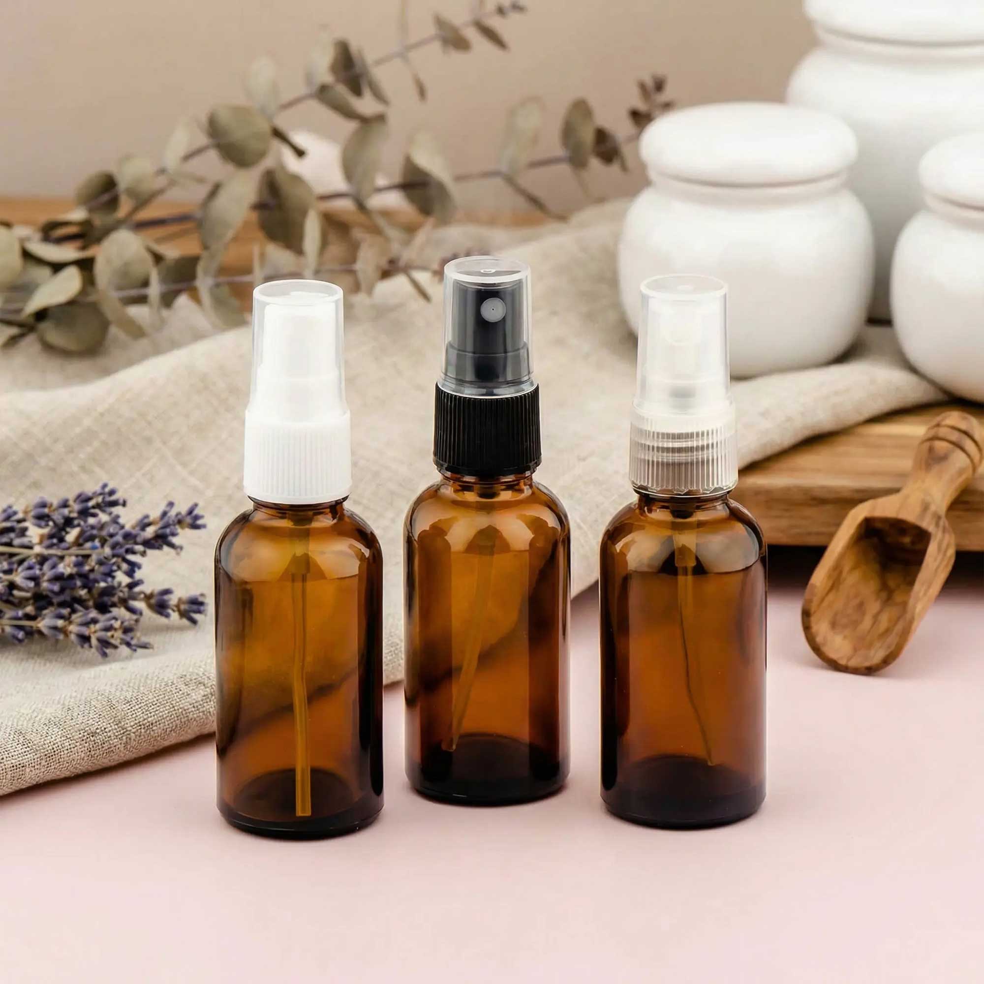 Staklena bočica 10-100ml, braon, sa sprej raspršivačem - 411110/810 - 424100/110/120