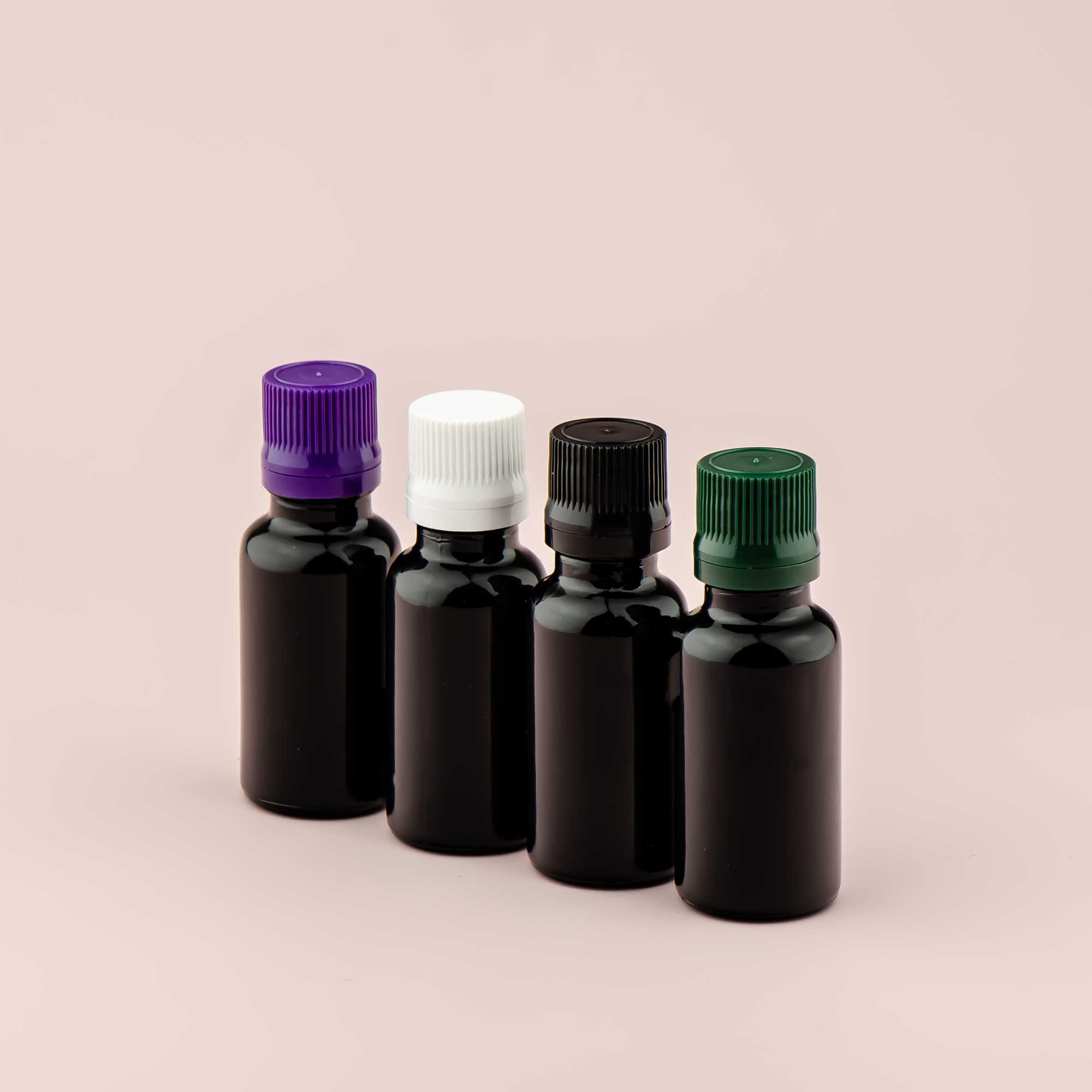 Staklena bočica 20ml, crna, sa kapaljkom - 411230-422100/150